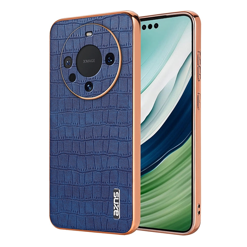 Huawei Mate 60/60 Pro+ Luxury Case - Electroplated Frame, Crocodile Texture Leather, Full Coverage Protection, Anti-Fingerprint & Shockproof