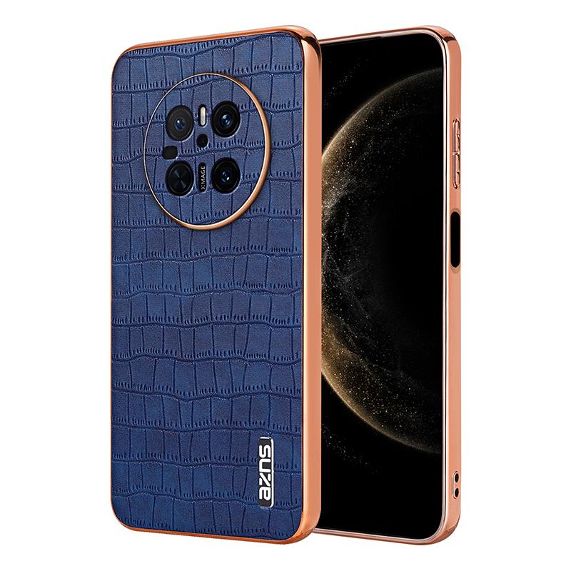 Huawei Mate 70 Luxury Case - Electroplated Frame, Crocodile Texture Leather, Full Coverage Protection, Anti-Fingerprint & Shockproof