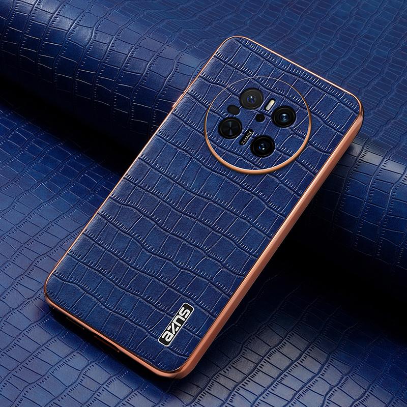 Huawei Mate 70 Luxury Case - Electroplated Frame, Crocodile Texture Leather, Full Coverage Protection, Anti-Fingerprint & Shockproof