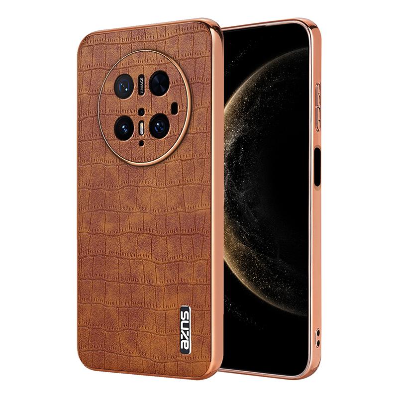 Huawei Mate 70 Pro/70 Pro+ Luxury Case - Electroplated Frame, Crocodile Texture Leather, Full Coverage Protection, Anti-Fingerprint & Shockproof