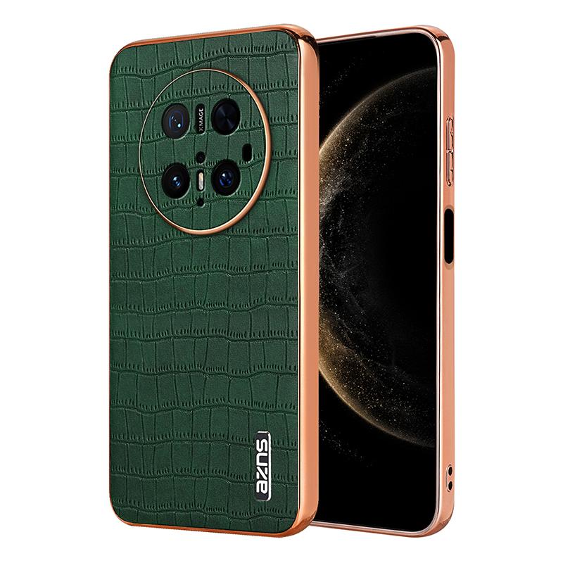 Huawei Mate 70 Pro/70 Pro+ Luxury Case - Electroplated Frame, Crocodile Texture Leather, Full Coverage Protection, Anti-Fingerprint & Shockproof