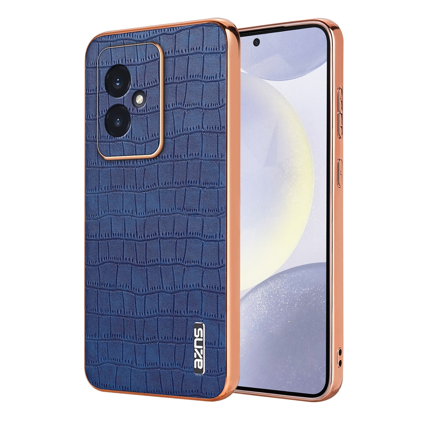 Honor 100 Luxury Case - Electroplated Frame, Crocodile Texture Leather, Full Coverage Protection, Anti-Fingerprint & Shockproof