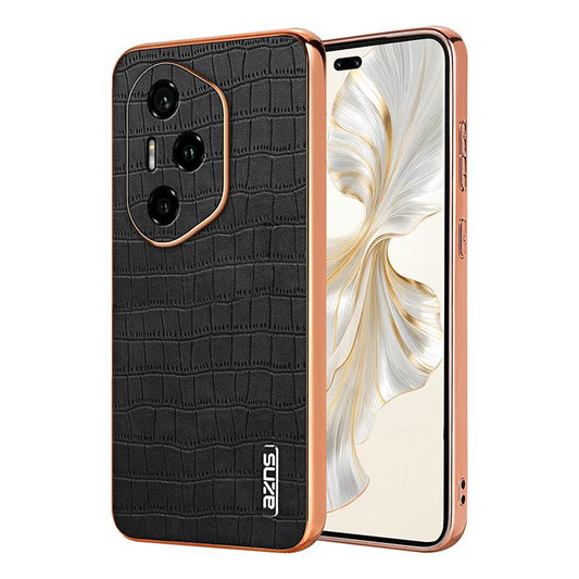 Honor 300 Pro Luxury Case - Electroplated Frame, Crocodile Texture Leather, Full Coverage Protection, Anti-Fingerprint & Shockproof