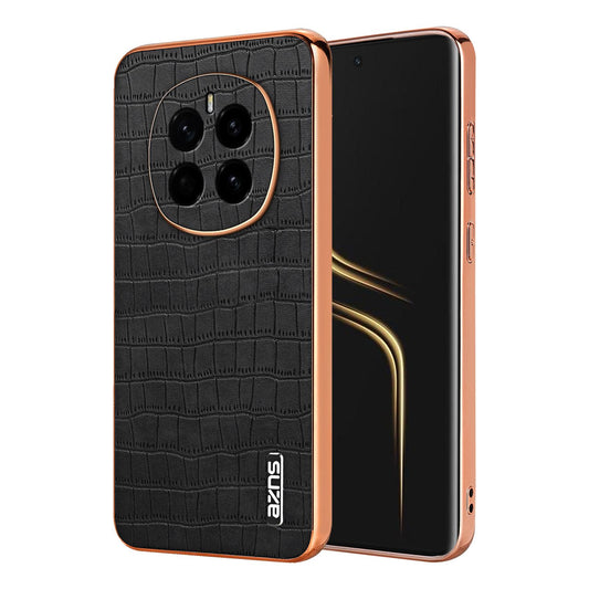 Honor Magic7 Luxury Case - Electroplated Frame, Crocodile Texture Leather, Full Coverage Protection, Anti-Fingerprint & Shockproof