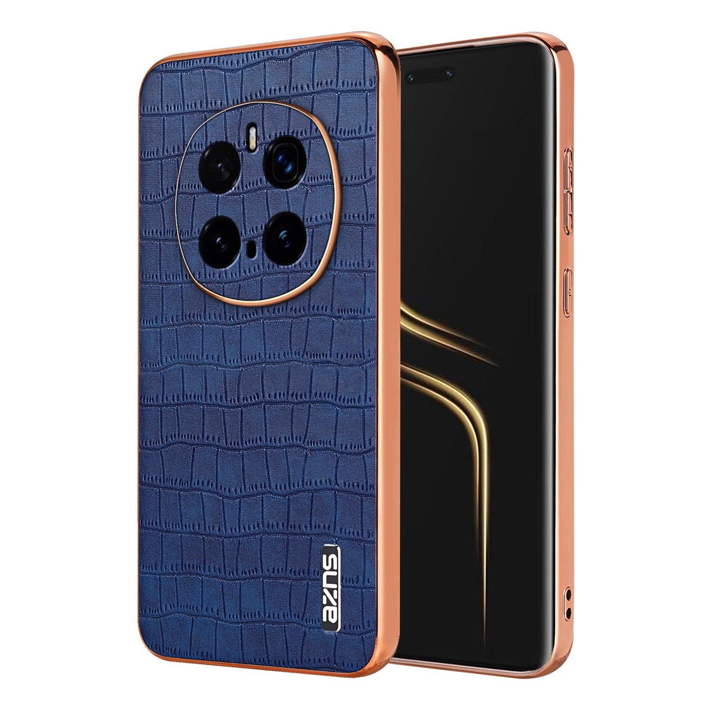Honor Magic7 Pro Luxury Case - Electroplated Frame, Crocodile Texture Leather, Full Coverage Protection, Anti-Fingerprint & Shockproof
