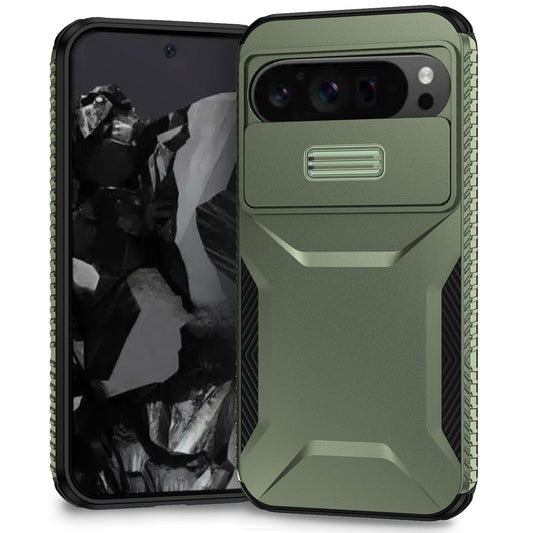 Google Pixel 9 Pro XL Phone Case with Sliding Camshield | Military-Grade TPU & PC Protective Anti-Scratch Anti-Skid Cover, Durable Shockproof Design