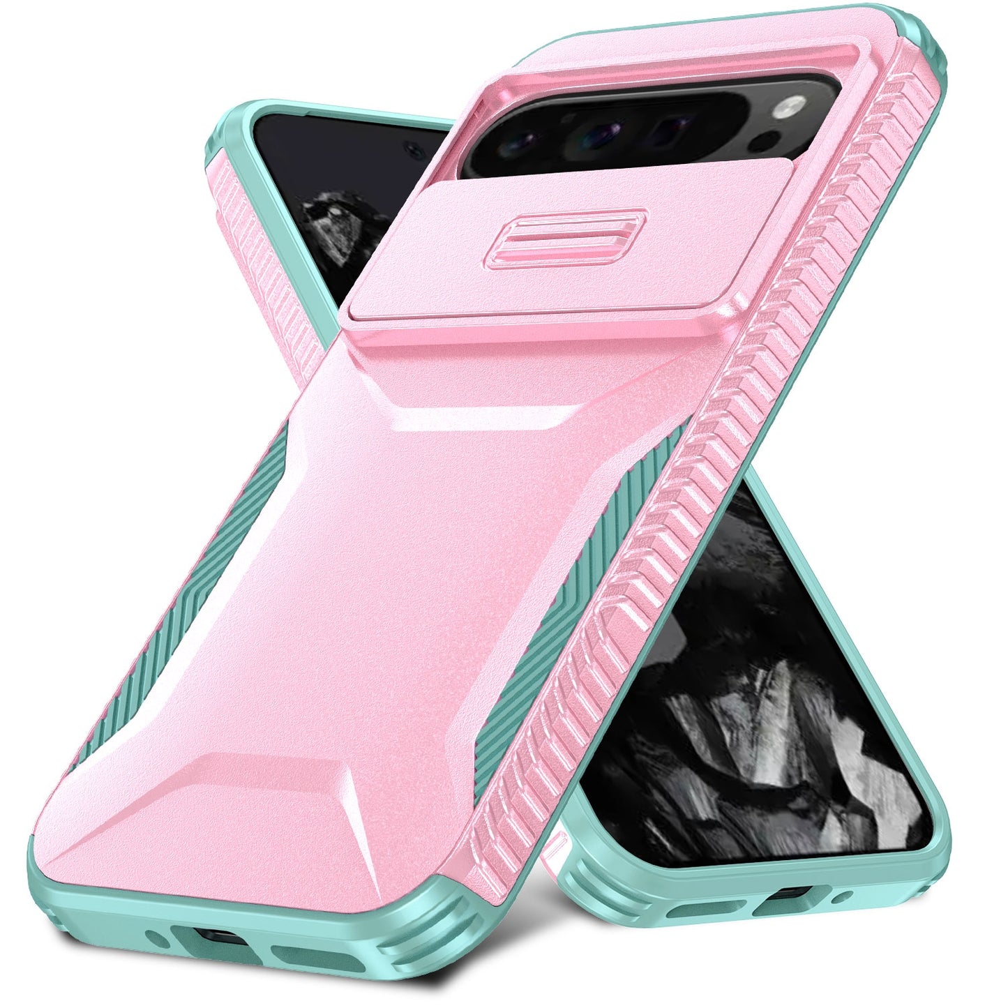 Google Pixel 9 Pro XL Phone Case with Sliding Camshield | Military-Grade TPU & PC Protective Anti-Scratch Anti-Skid Cover, Durable Shockproof Design