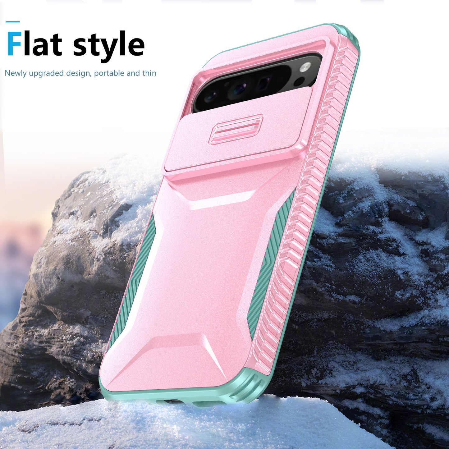 Google Pixel 9 Pro XL Phone Case with Sliding Camshield | Military-Grade TPU & PC Protective Anti-Scratch Anti-Skid Cover, Durable Shockproof Design