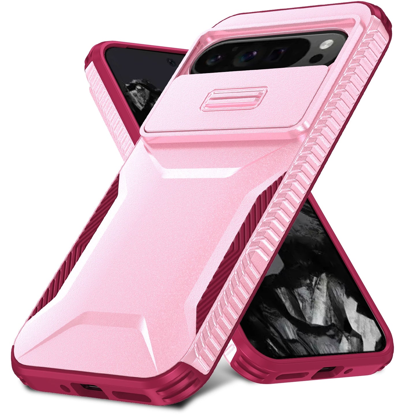 Google Pixel 9 Pro XL Phone Case with Sliding Camshield | Military-Grade TPU & PC Protective Anti-Scratch Anti-Skid Cover, Durable Shockproof Design