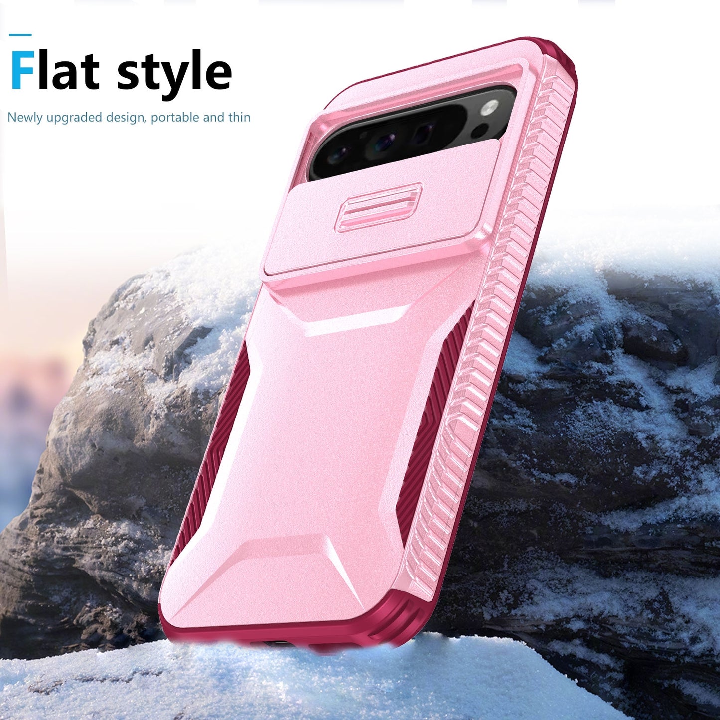 Google Pixel 9 Pro XL Phone Case with Sliding Camshield | Military-Grade TPU & PC Protective Anti-Scratch Anti-Skid Cover, Durable Shockproof Design