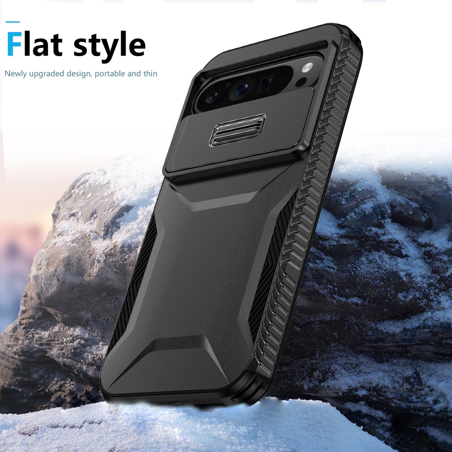 Google Pixel 9 Pro XL Phone Case with Sliding Camshield | Military-Grade TPU & PC Protective Anti-Scratch Anti-Skid Cover, Durable Shockproof Design