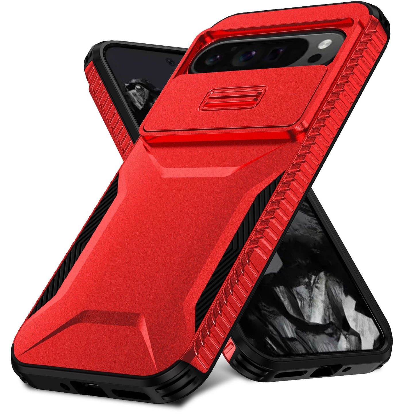 Google Pixel 9 Pro XL Phone Case with Sliding Camshield | Military-Grade TPU & PC Protective Anti-Scratch Anti-Skid Cover, Durable Shockproof Design