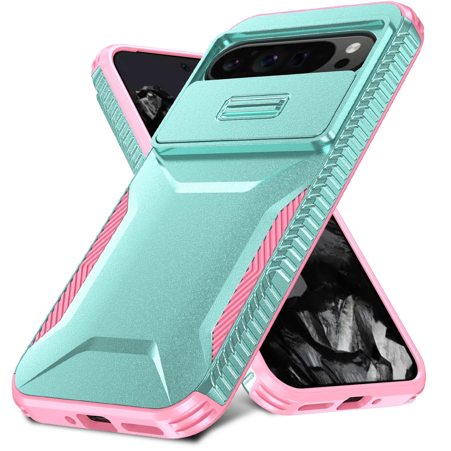 Google Pixel 9 Pro XL Phone Case with Sliding Camshield | Military-Grade TPU & PC Protective Anti-Scratch Anti-Skid Cover, Durable Shockproof Design