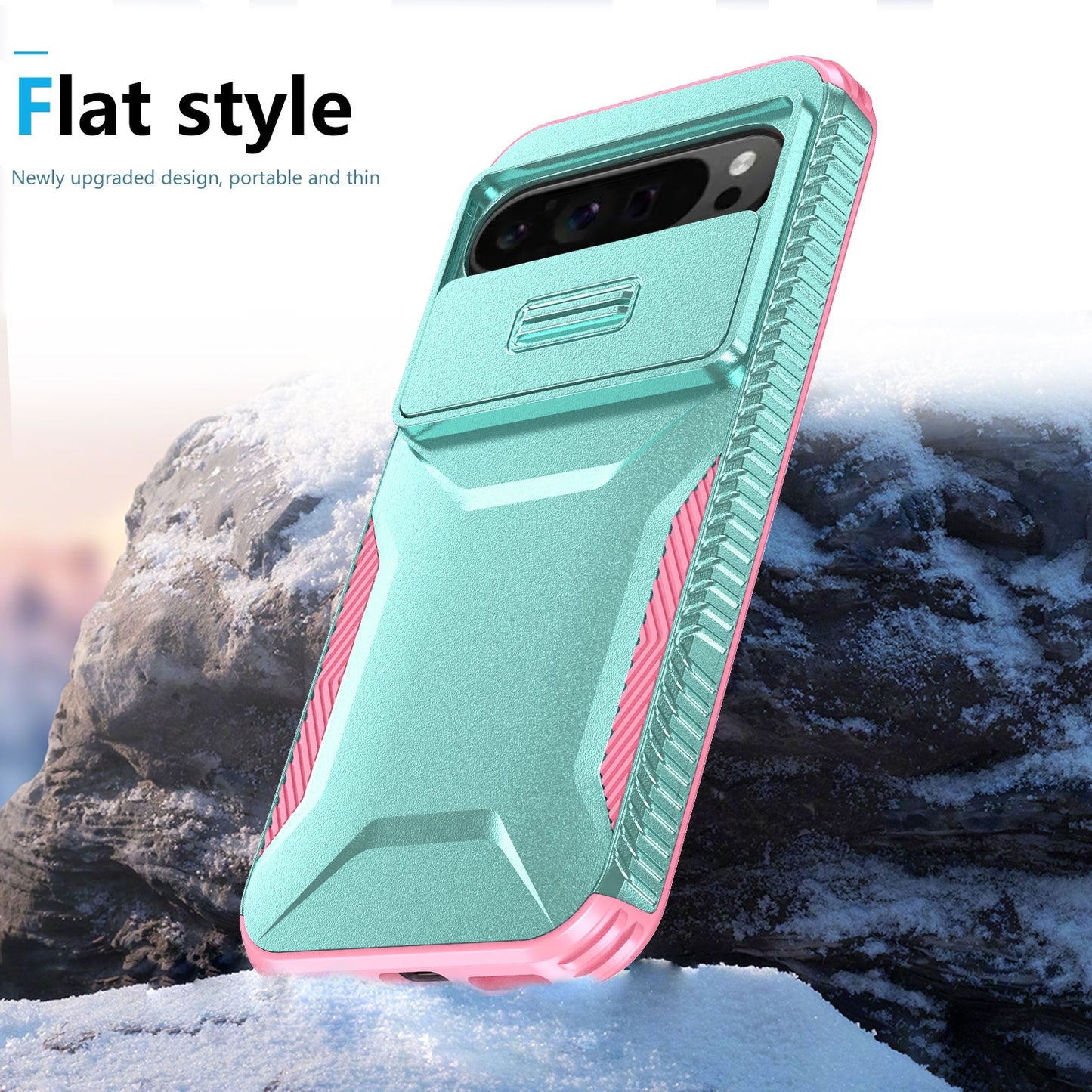 Google Pixel 9 Pro XL Phone Case with Sliding Camshield | Military-Grade TPU & PC Protective Anti-Scratch Anti-Skid Cover, Durable Shockproof Design