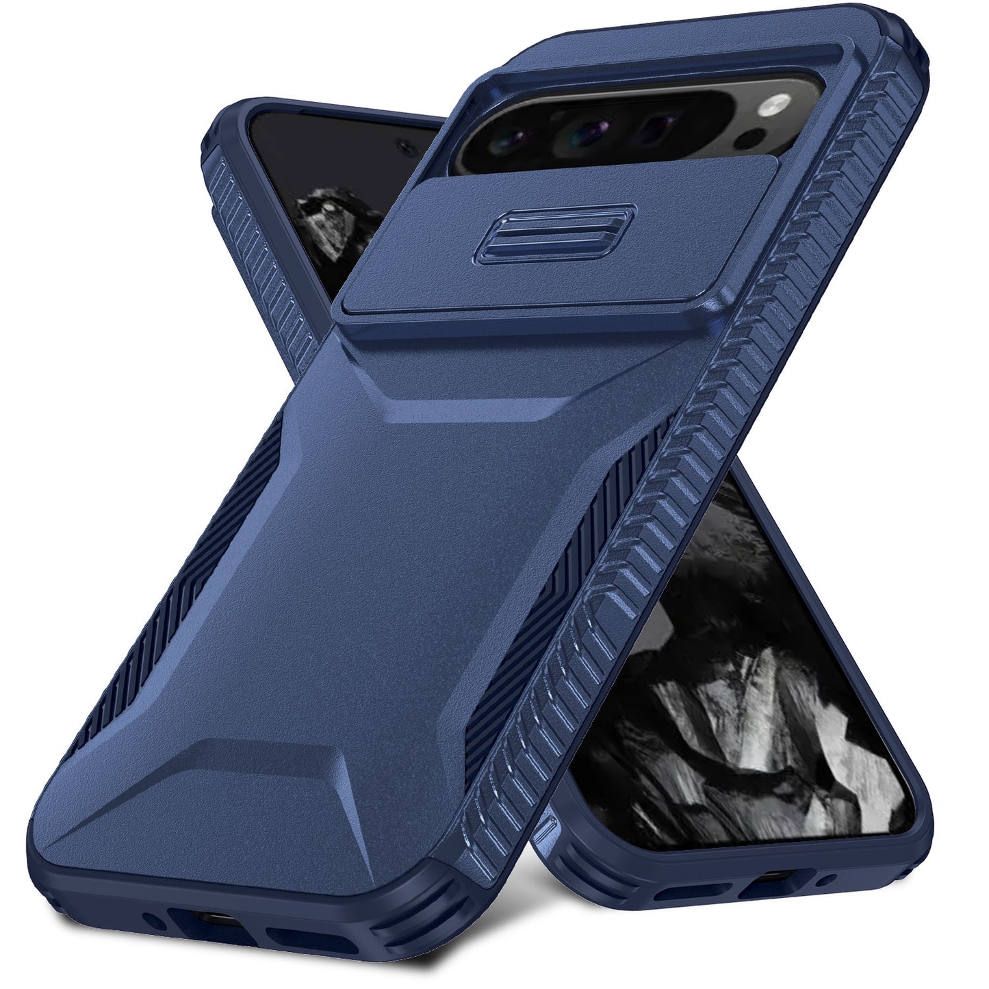 Google Pixel 9 Pro XL Phone Case with Sliding Camshield | Military-Grade TPU & PC Protective Anti-Scratch Anti-Skid Cover, Durable Shockproof Design