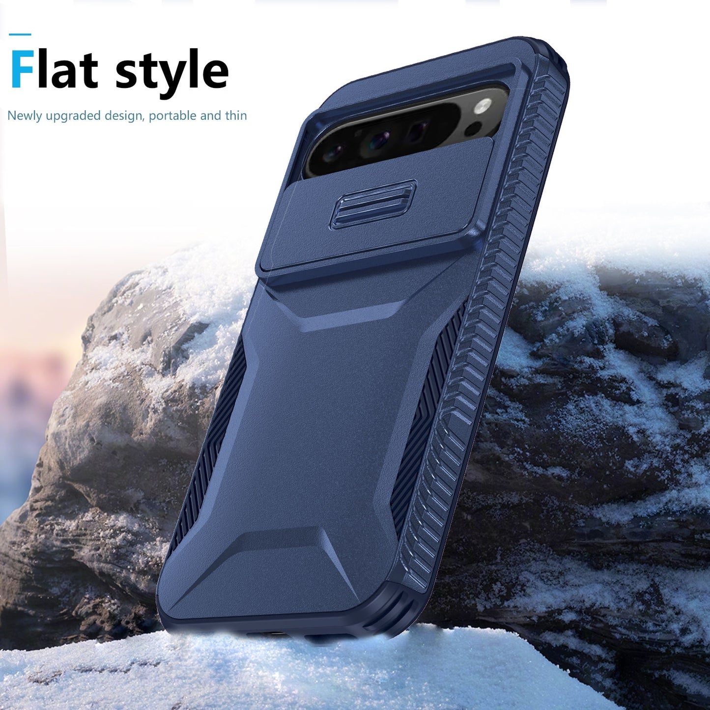Google Pixel 9 Pro XL Phone Case with Sliding Camshield | Military-Grade TPU & PC Protective Anti-Scratch Anti-Skid Cover, Durable Shockproof Design