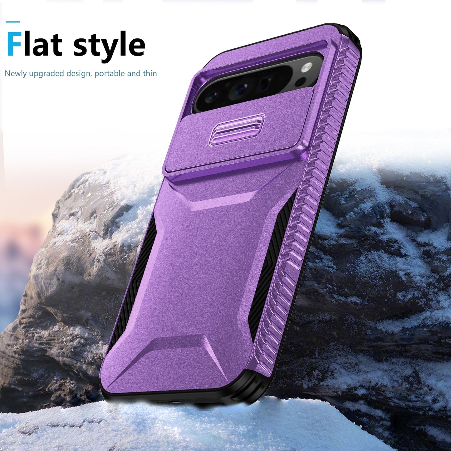 Google Pixel 9 Pro XL Phone Case with Sliding Camshield | Military-Grade TPU & PC Protective Anti-Scratch Anti-Skid Cover, Durable Shockproof Design
