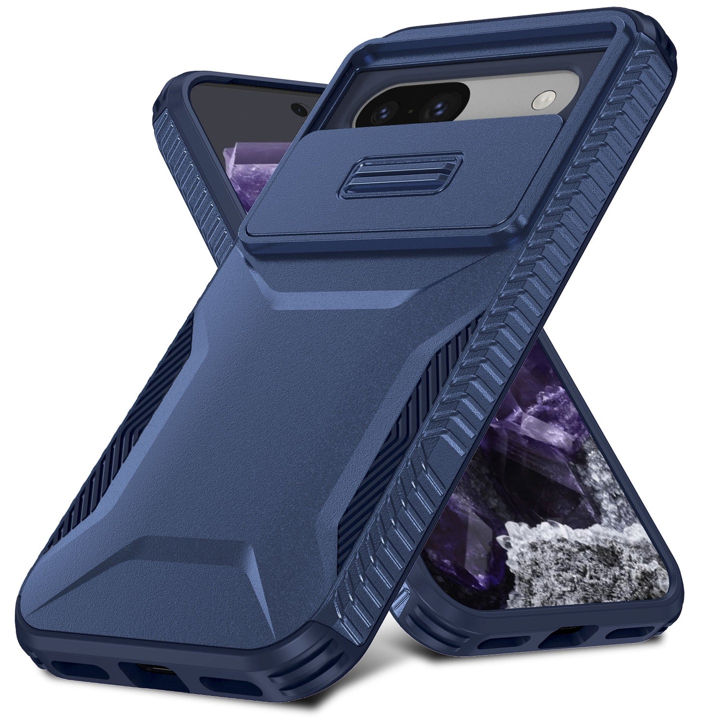 Google Pixel 8a Phone Case with Sliding Camshield | Military-Grade TPU & PC Protective Anti-Scratch Anti-Skid Cover, Durable Shockproof Design