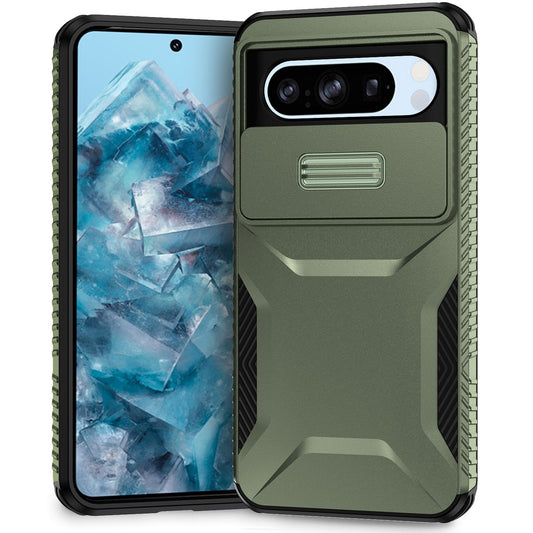 Google Pixel 8 Pro Phone Case with Sliding Camshield | Military-Grade TPU & PC Protective Anti-Scratch Anti-Skid Cover, Durable Shockproof Design