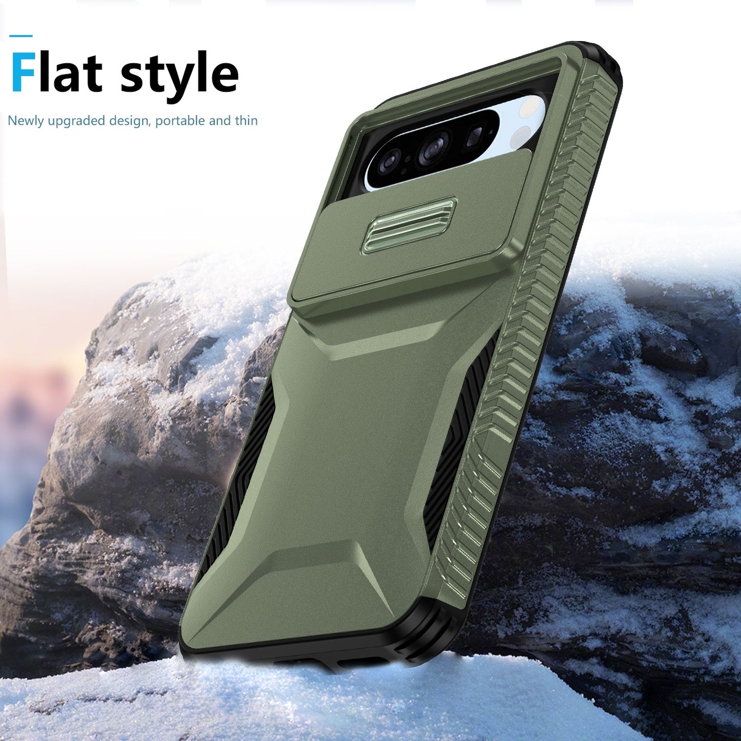 Google Pixel 8 Pro Phone Case with Sliding Camshield | Military-Grade TPU & PC Protective Anti-Scratch Anti-Skid Cover, Durable Shockproof Design