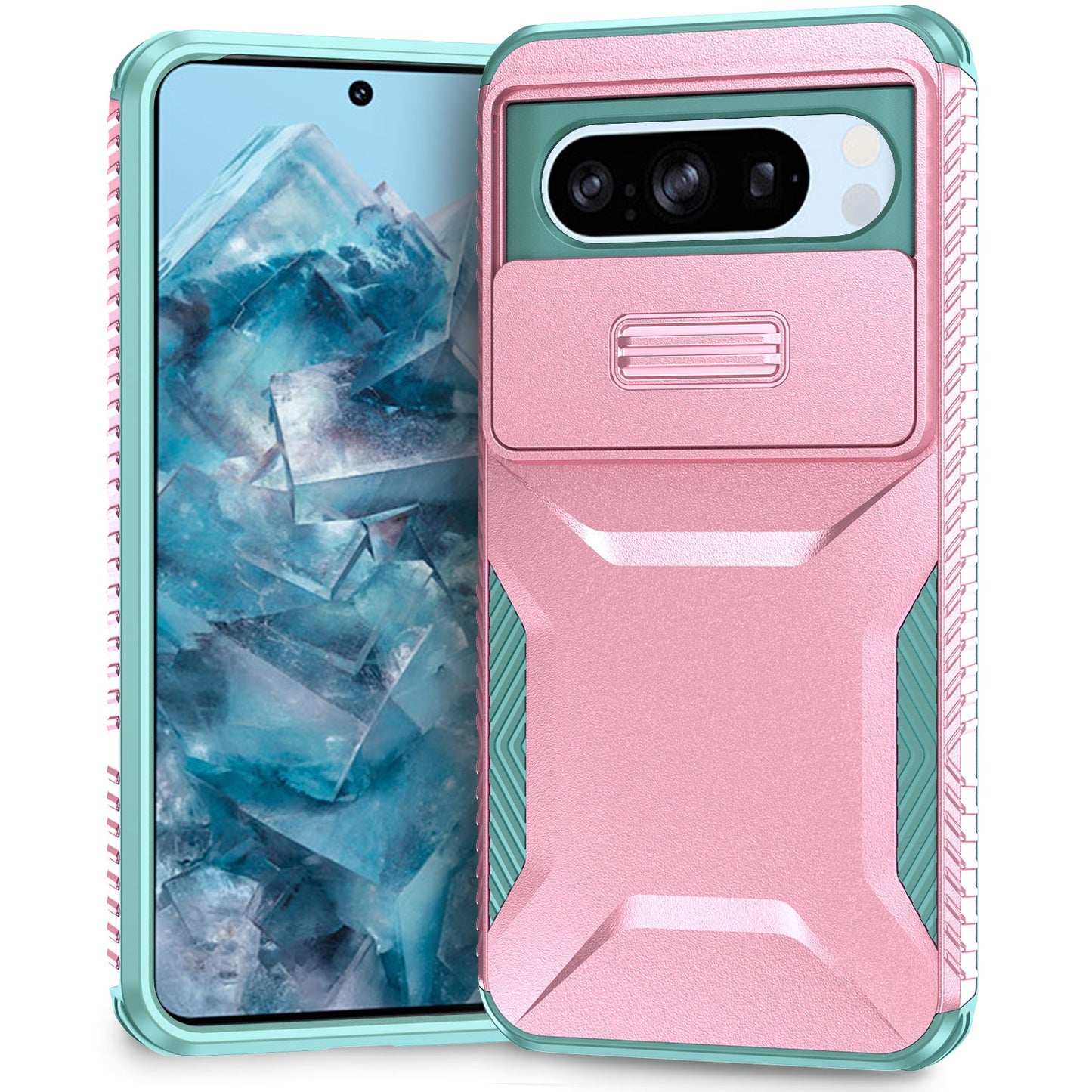 Google Pixel 8 Pro Phone Case with Sliding Camshield | Military-Grade TPU & PC Protective Anti-Scratch Anti-Skid Cover, Durable Shockproof Design