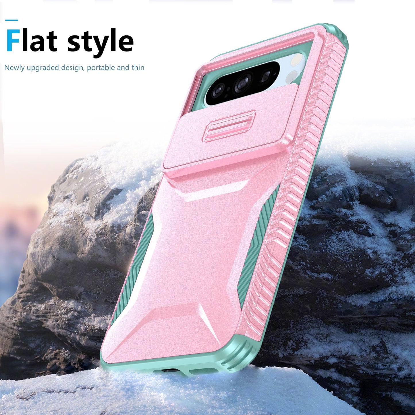 Google Pixel 8 Pro Phone Case with Sliding Camshield | Military-Grade TPU & PC Protective Anti-Scratch Anti-Skid Cover, Durable Shockproof Design