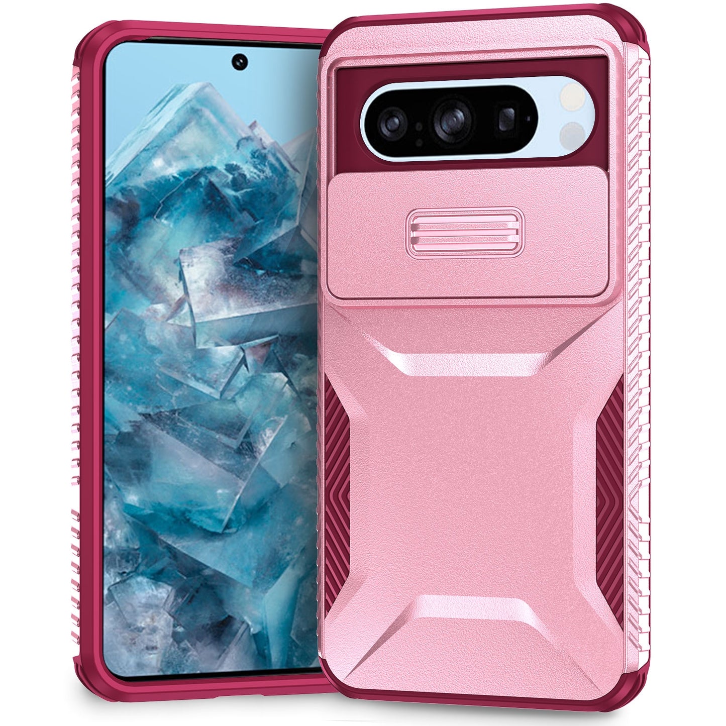 Google Pixel 8 Pro Phone Case with Sliding Camshield | Military-Grade TPU & PC Protective Anti-Scratch Anti-Skid Cover, Durable Shockproof Design