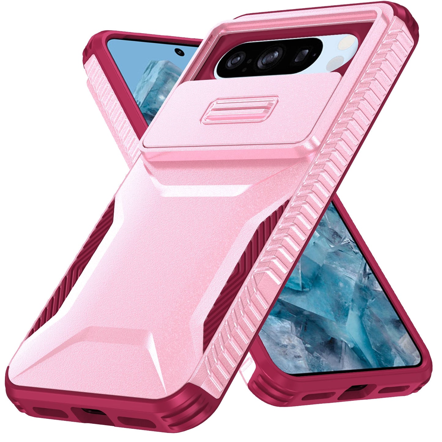 Google Pixel 8 Pro Phone Case with Sliding Camshield | Military-Grade TPU & PC Protective Anti-Scratch Anti-Skid Cover, Durable Shockproof Design