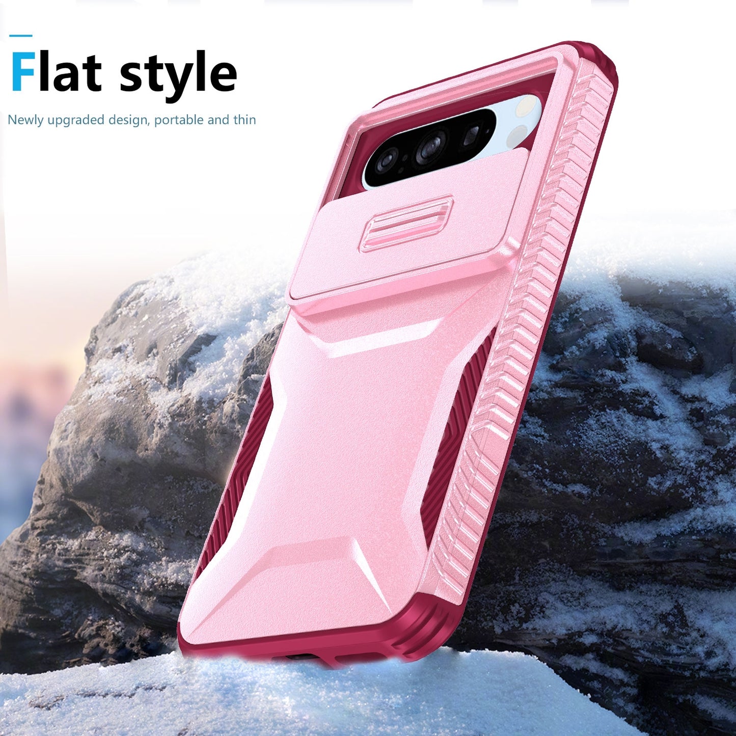Google Pixel 8 Pro Phone Case with Sliding Camshield | Military-Grade TPU & PC Protective Anti-Scratch Anti-Skid Cover, Durable Shockproof Design