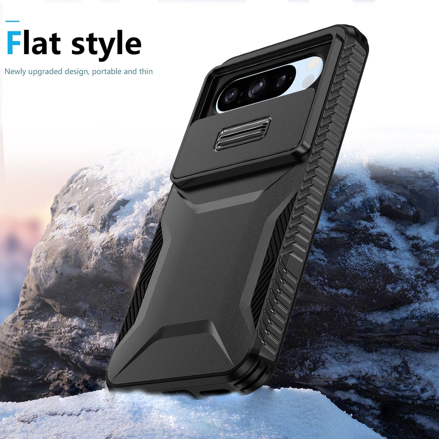 Google Pixel 8 Pro Phone Case with Sliding Camshield | Military-Grade TPU & PC Protective Anti-Scratch Anti-Skid Cover, Durable Shockproof Design