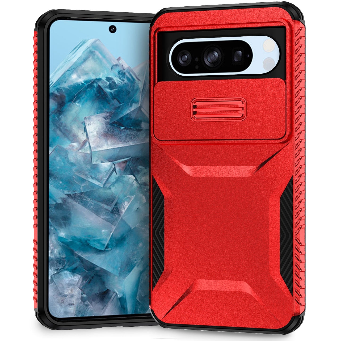 Google Pixel 8 Pro Phone Case with Sliding Camshield | Military-Grade TPU & PC Protective Anti-Scratch Anti-Skid Cover, Durable Shockproof Design