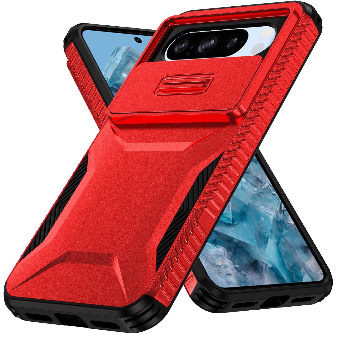 Google Pixel 8 Pro Phone Case with Sliding Camshield | Military-Grade TPU & PC Protective Anti-Scratch Anti-Skid Cover, Durable Shockproof Design