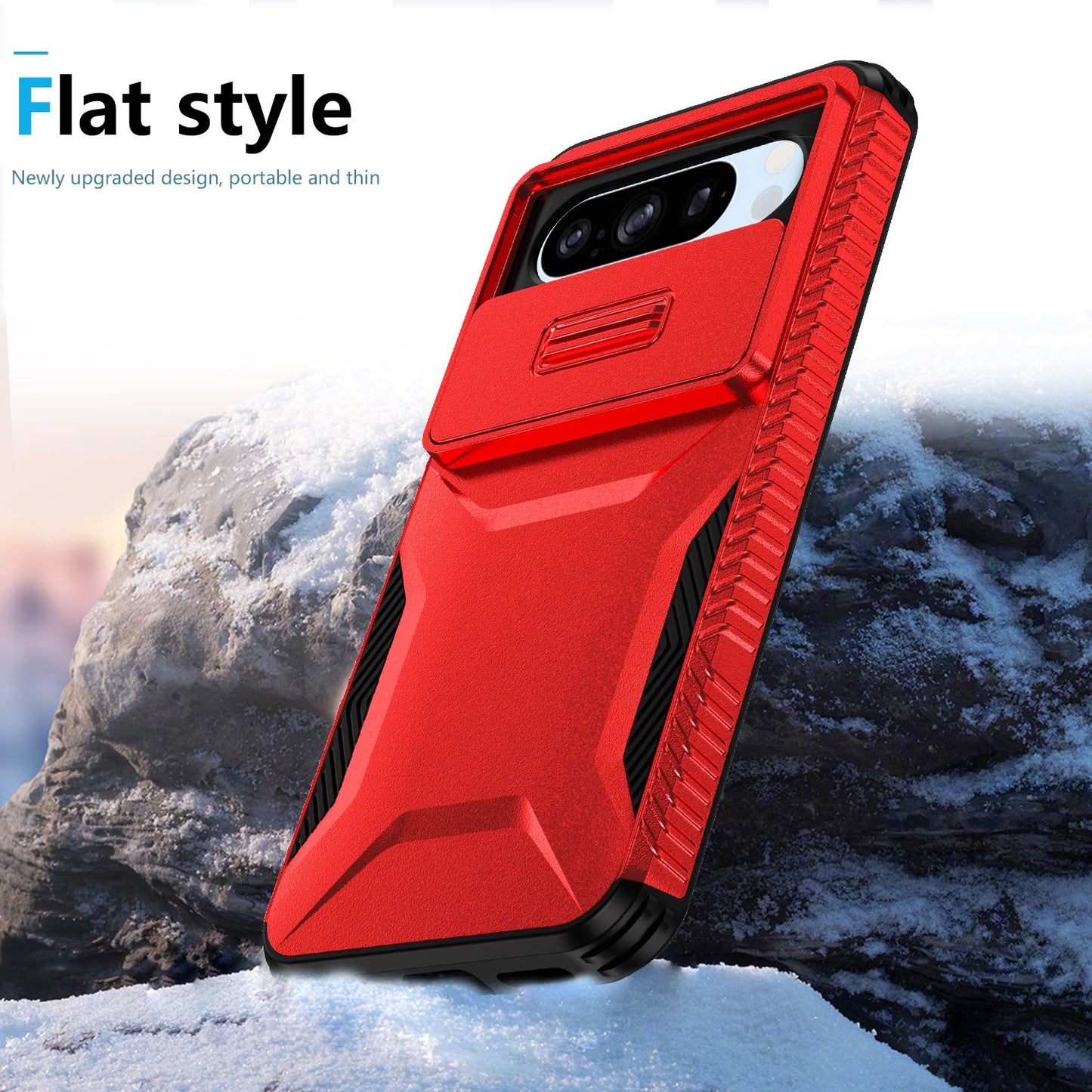 Google Pixel 8 Pro Phone Case with Sliding Camshield | Military-Grade TPU & PC Protective Anti-Scratch Anti-Skid Cover, Durable Shockproof Design