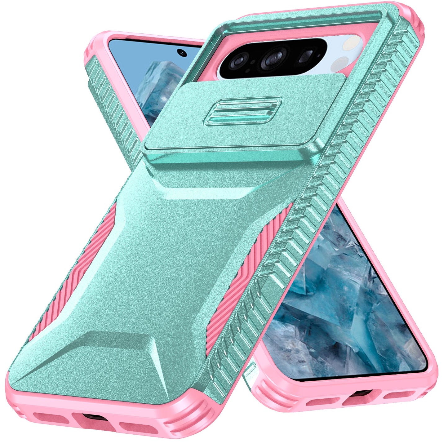 Google Pixel 8 Pro Phone Case with Sliding Camshield | Military-Grade TPU & PC Protective Anti-Scratch Anti-Skid Cover, Durable Shockproof Design