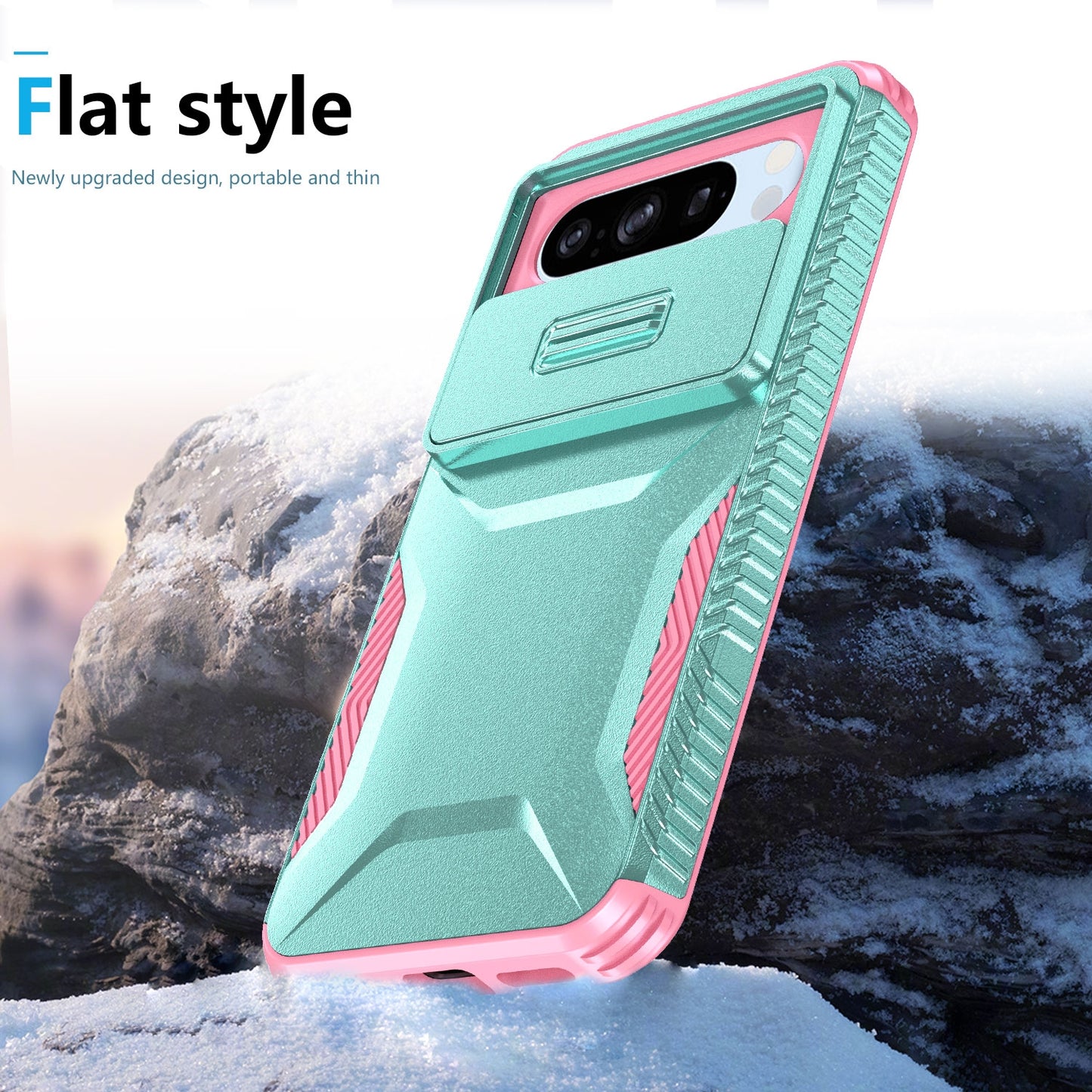 Google Pixel 8 Pro Phone Case with Sliding Camshield | Military-Grade TPU & PC Protective Anti-Scratch Anti-Skid Cover, Durable Shockproof Design