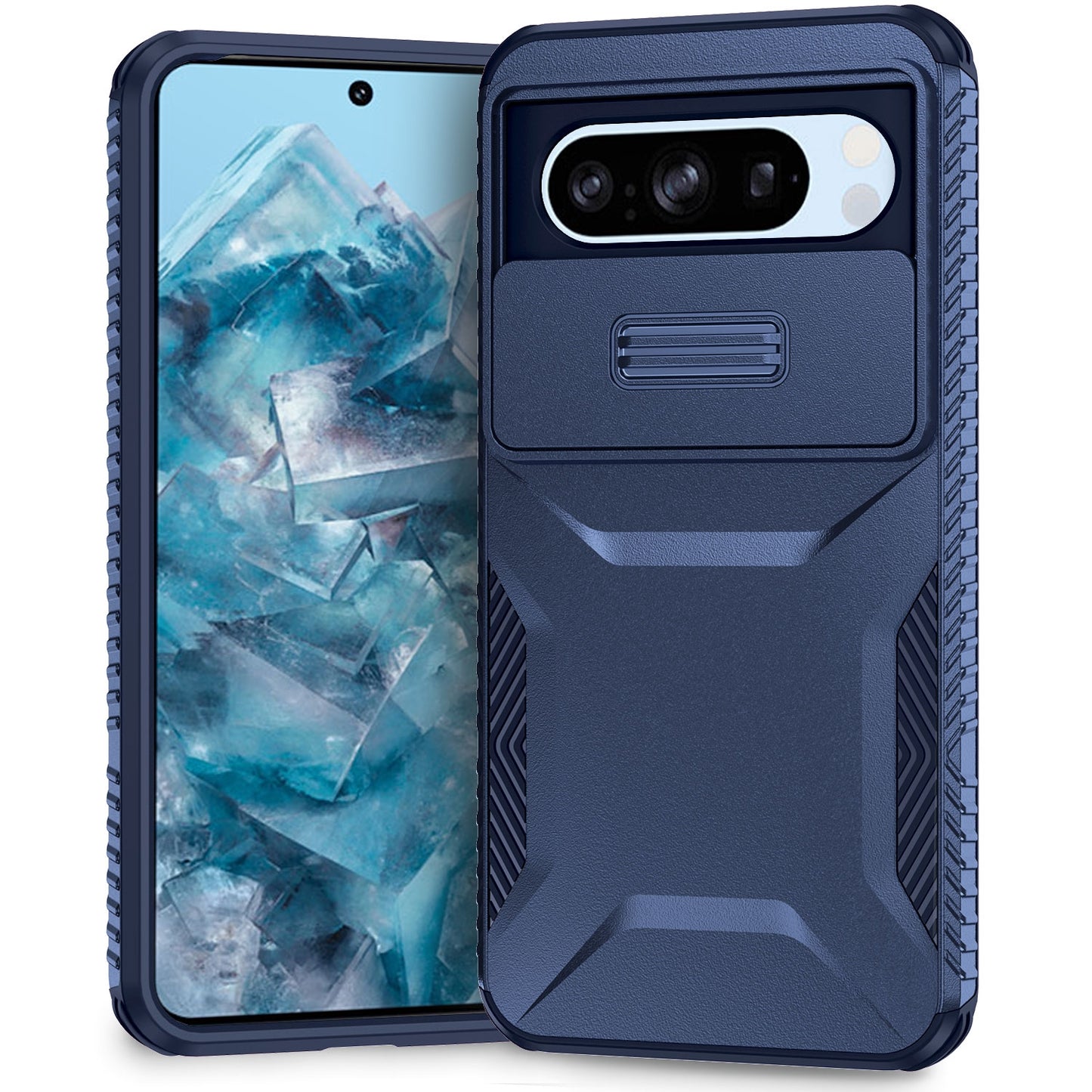 Google Pixel 8 Pro Phone Case with Sliding Camshield | Military-Grade TPU & PC Protective Anti-Scratch Anti-Skid Cover, Durable Shockproof Design