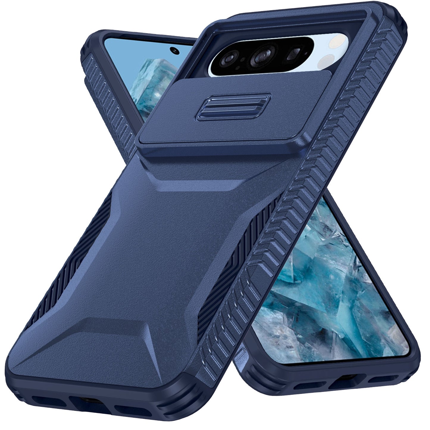 Google Pixel 8 Pro Phone Case with Sliding Camshield | Military-Grade TPU & PC Protective Anti-Scratch Anti-Skid Cover, Durable Shockproof Design