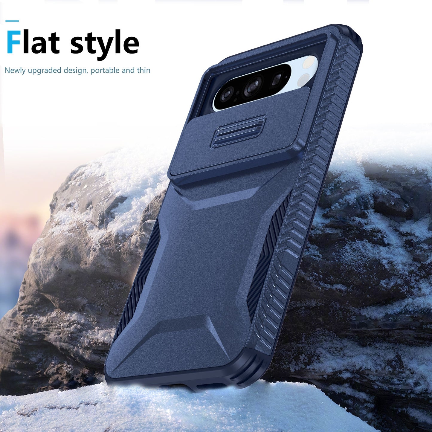 Google Pixel 8 Pro Phone Case with Sliding Camshield | Military-Grade TPU & PC Protective Anti-Scratch Anti-Skid Cover, Durable Shockproof Design
