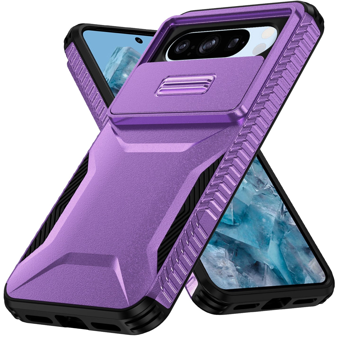 Google Pixel 8 Pro Phone Case with Sliding Camshield | Military-Grade TPU & PC Protective Anti-Scratch Anti-Skid Cover, Durable Shockproof Design