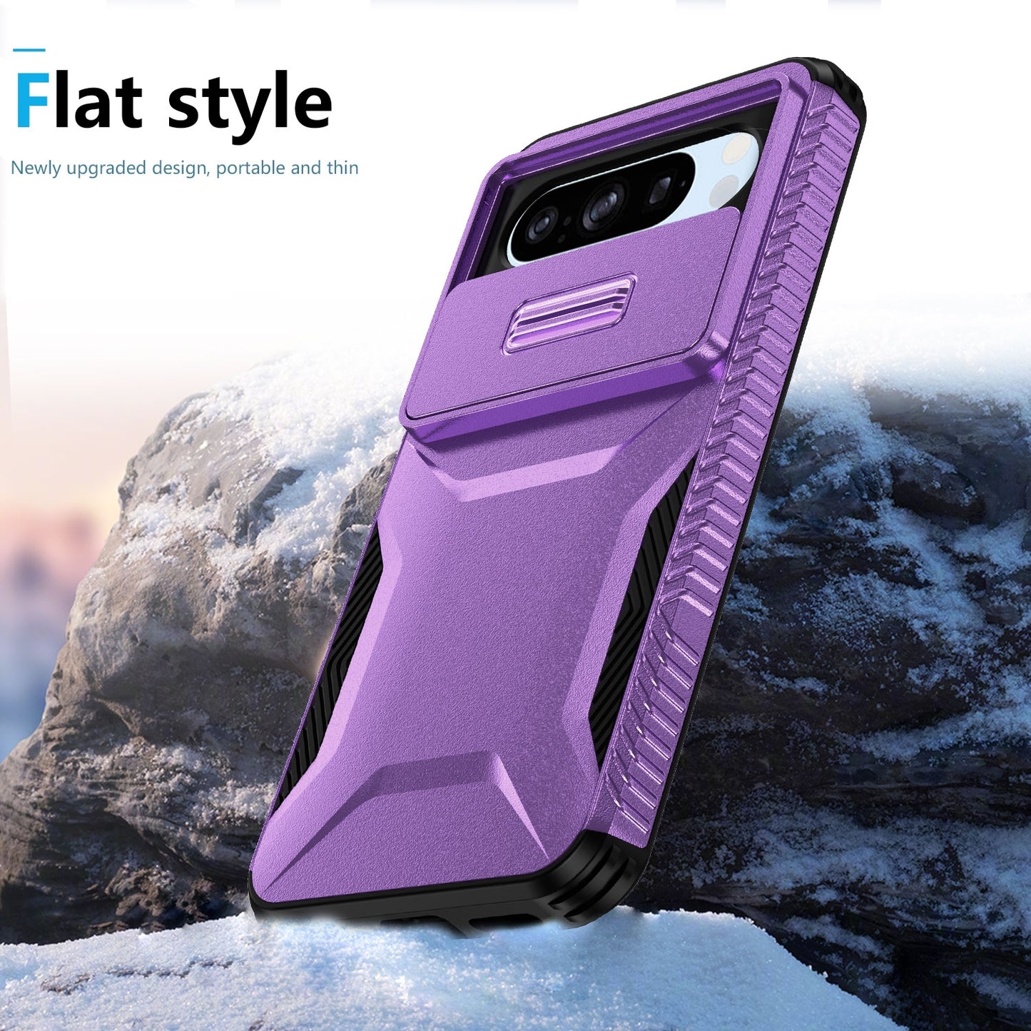 Google Pixel 8 Pro Phone Case with Sliding Camshield | Military-Grade TPU & PC Protective Anti-Scratch Anti-Skid Cover, Durable Shockproof Design