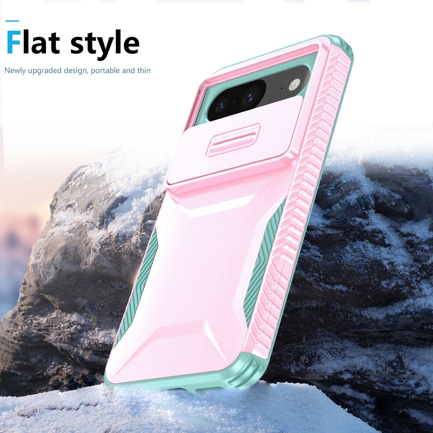 Google Pixel 8 Phone Case with Sliding Camshield | Military-Grade TPU & PC Protective Anti-Scratch Anti-Skid Cover, Durable Shockproof Design