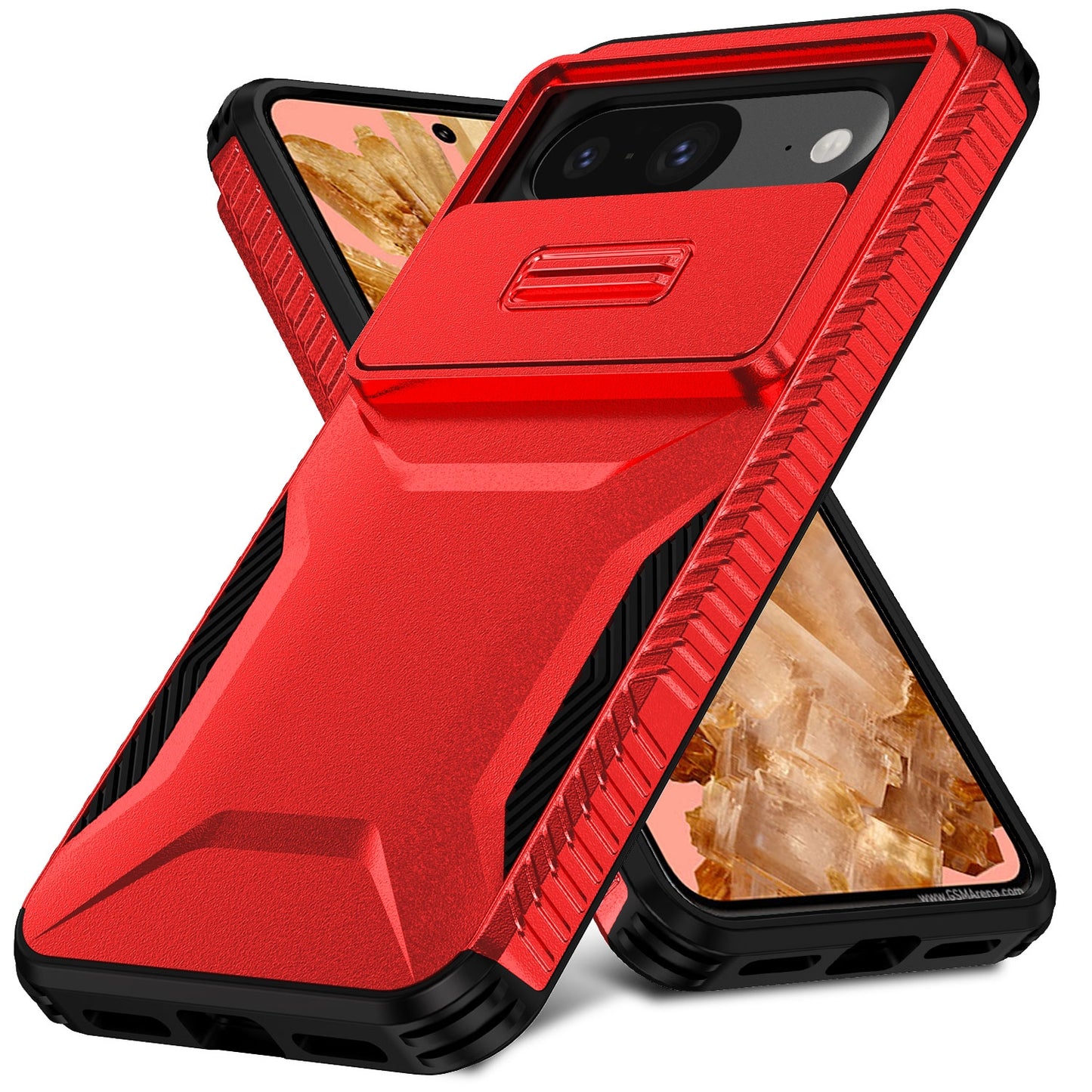 Google Pixel 8 Phone Case with Sliding Camshield | Military-Grade TPU & PC Protective Anti-Scratch Anti-Skid Cover, Durable Shockproof Design