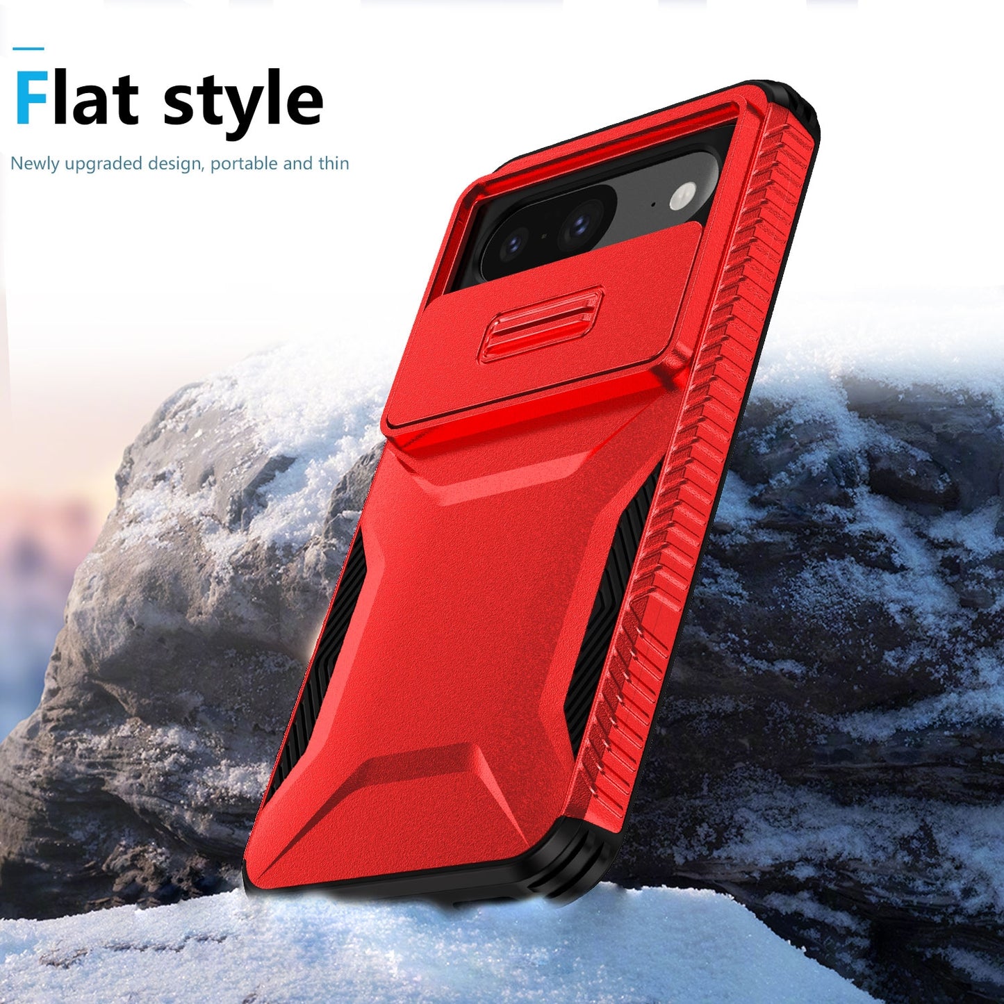 Google Pixel 8 Phone Case with Sliding Camshield | Military-Grade TPU & PC Protective Anti-Scratch Anti-Skid Cover, Durable Shockproof Design