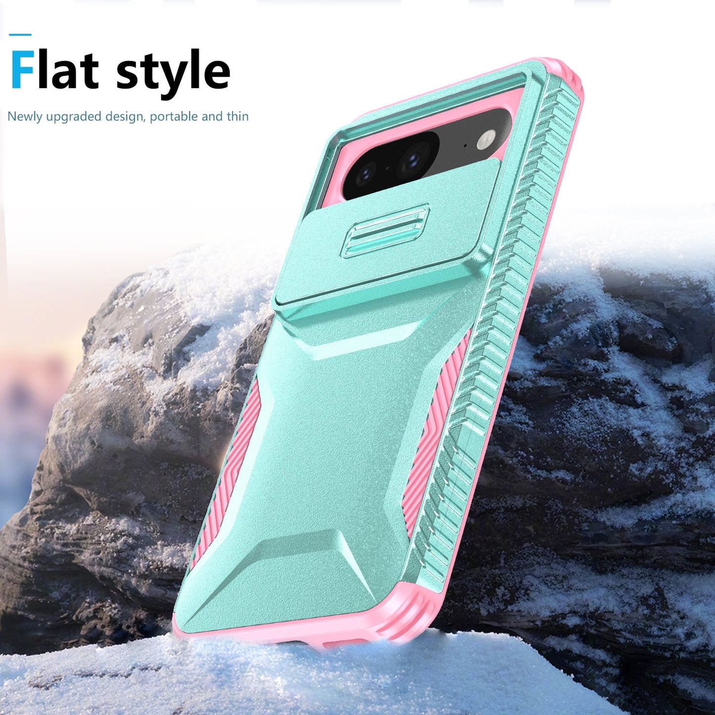 Google Pixel 8 Phone Case with Sliding Camshield | Military-Grade TPU & PC Protective Anti-Scratch Anti-Skid Cover, Durable Shockproof Design