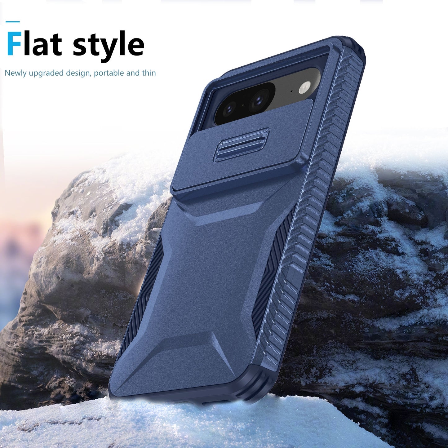 Google Pixel 8 Phone Case with Sliding Camshield | Military-Grade TPU & PC Protective Anti-Scratch Anti-Skid Cover, Durable Shockproof Design