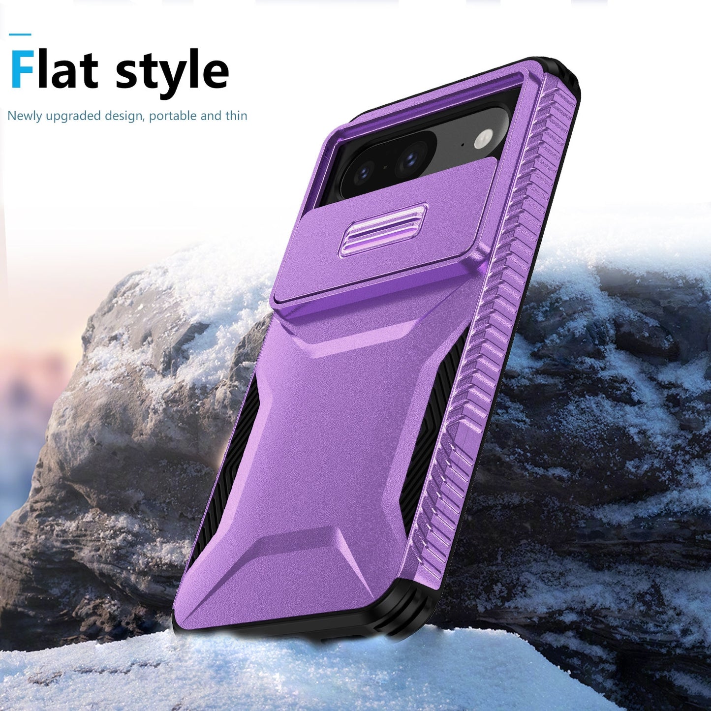 Google Pixel 8 Phone Case with Sliding Camshield | Military-Grade TPU & PC Protective Anti-Scratch Anti-Skid Cover, Durable Shockproof Design