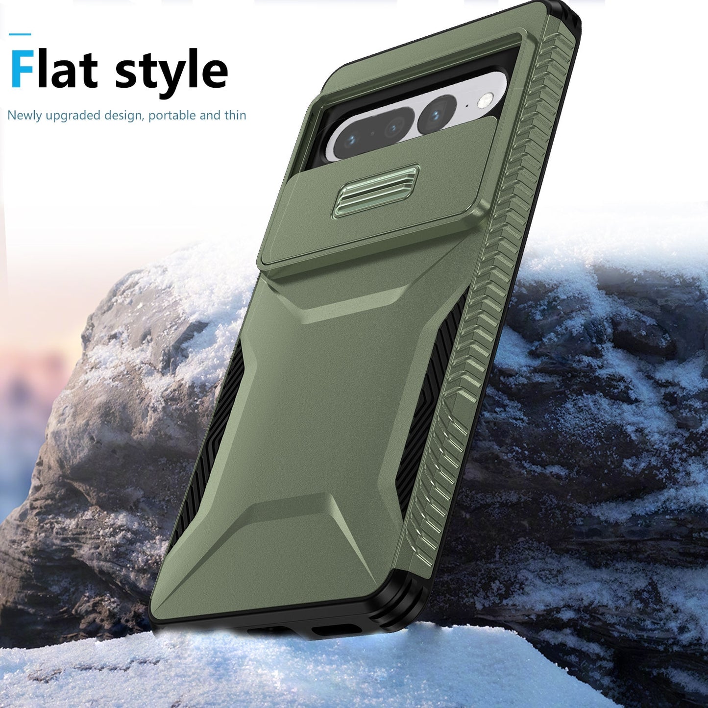 Google Pixel 7 Pro Phone Case with Sliding Camshield | Military-Grade TPU & PC Protective Anti-Scratch Anti-Skid Cover, Durable Shockproof Design