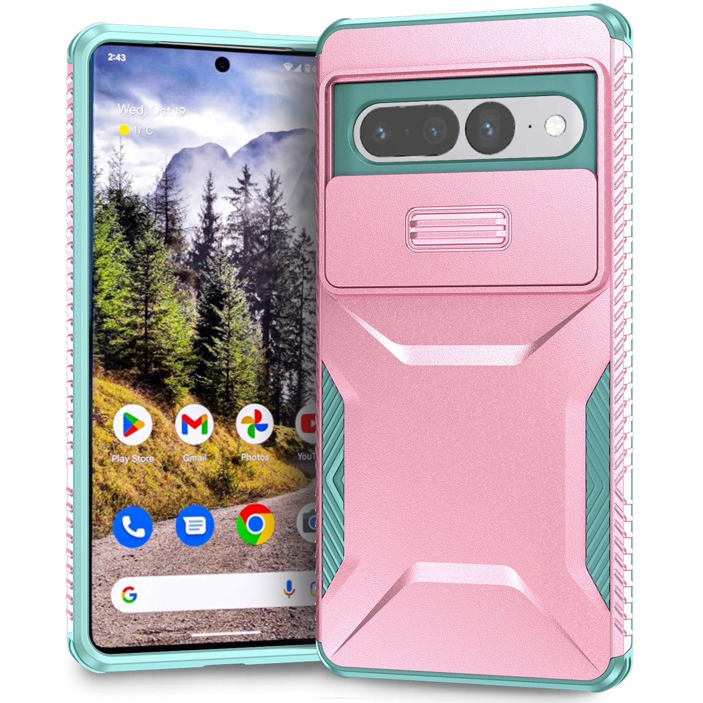 Google Pixel 7 Pro Phone Case with Sliding Camshield | Military-Grade TPU & PC Protective Anti-Scratch Anti-Skid Cover, Durable Shockproof Design