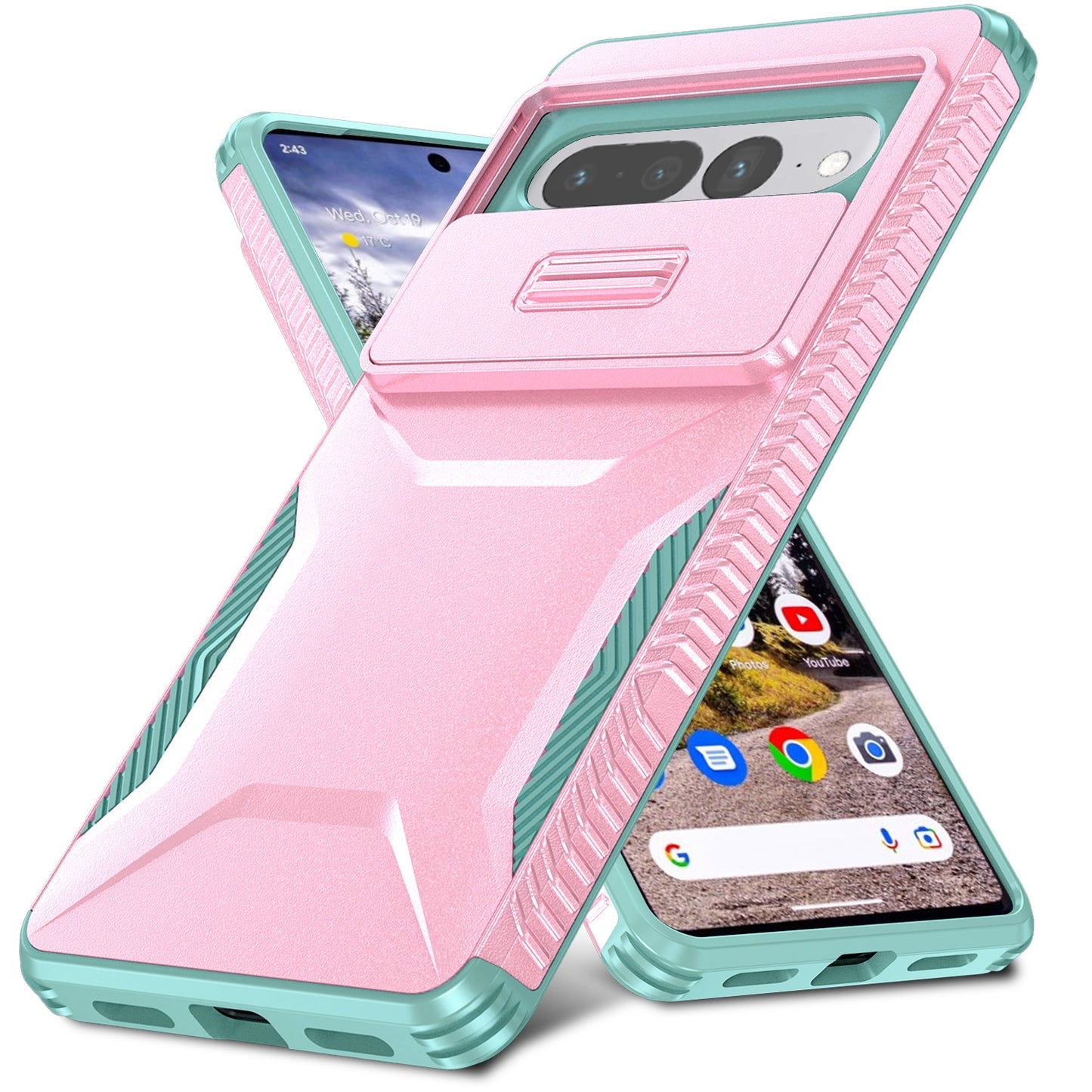Google Pixel 7 Pro Phone Case with Sliding Camshield | Military-Grade TPU & PC Protective Anti-Scratch Anti-Skid Cover, Durable Shockproof Design