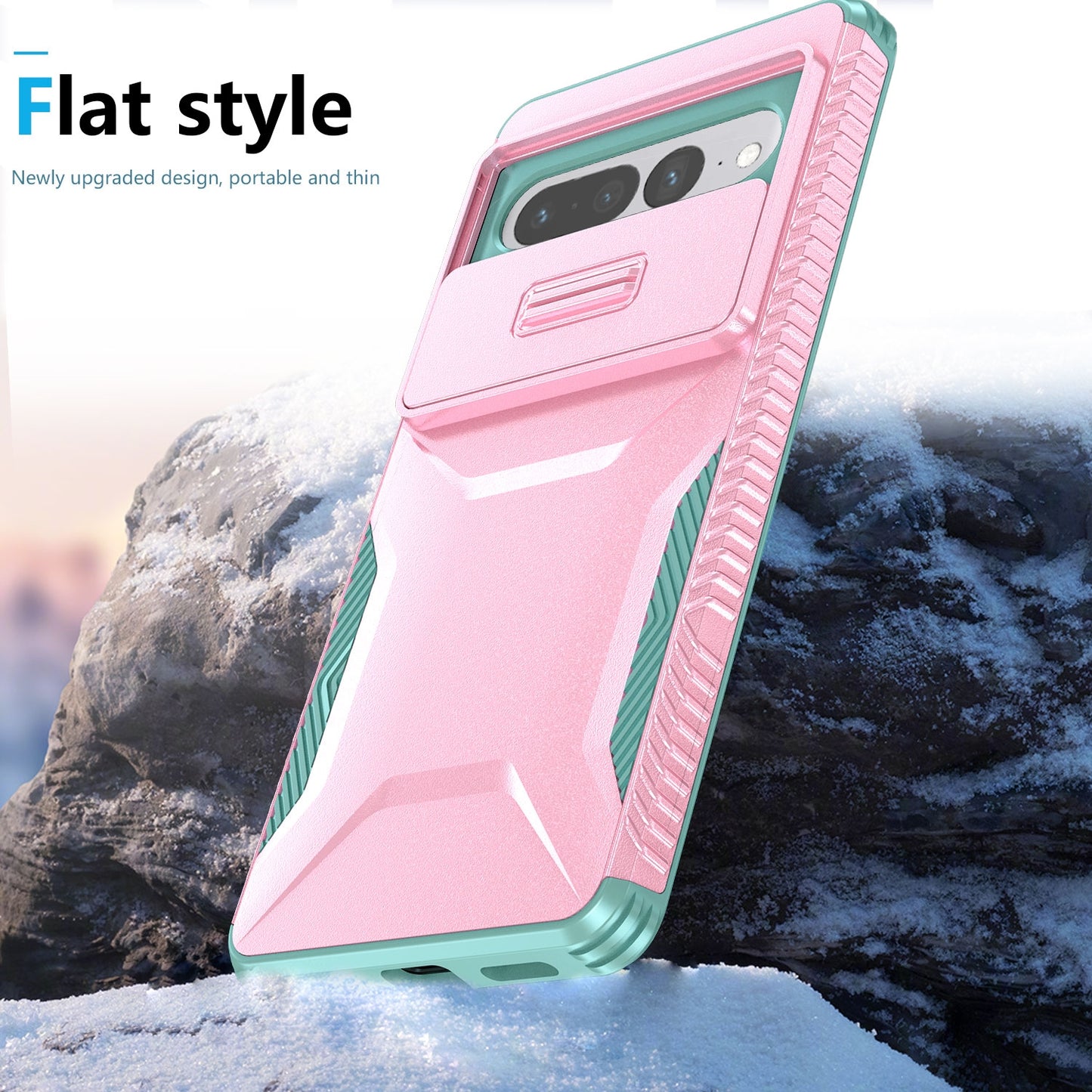 Google Pixel 7 Pro Phone Case with Sliding Camshield | Military-Grade TPU & PC Protective Anti-Scratch Anti-Skid Cover, Durable Shockproof Design